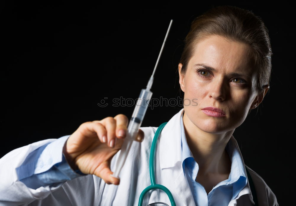 Similar – Image, Stock Photo Woman in protective clothes posing with a blue paint roller #DIY