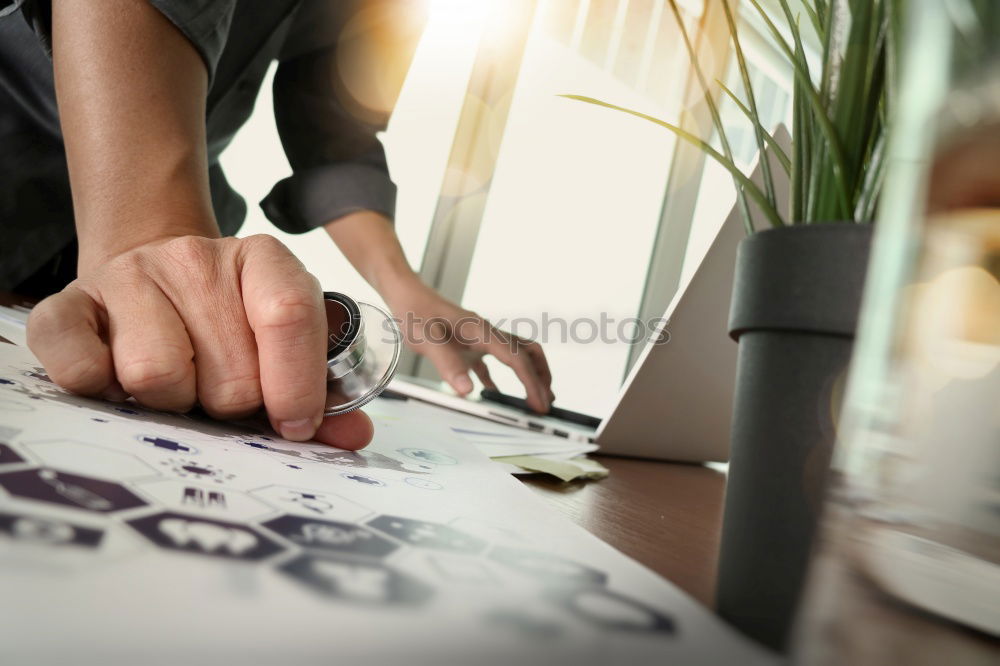 Similar – Image, Stock Photo Pensioner hand holds glasses