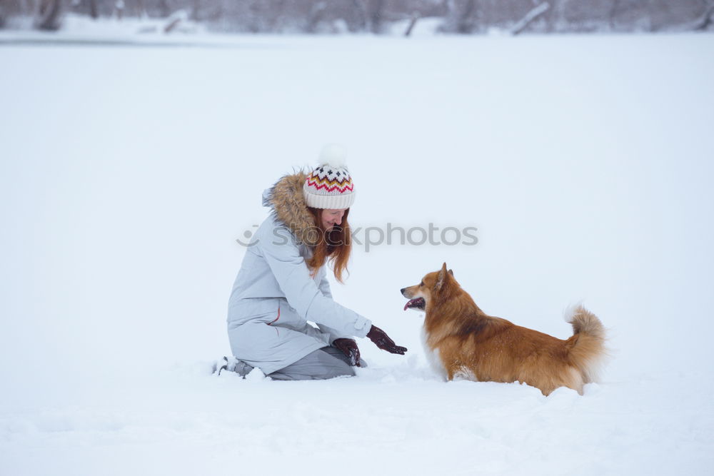 Similar – Teenage girl enjoying snow with her little sister. Children are walking through deep snow while snow falling, enjoying wintertime. Sisters spending time together. Girls are wearing winter clothes, young girl is wearing pink coat and wool cap