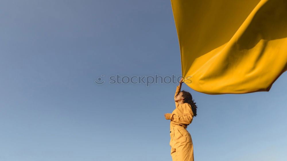 Similar – Image, Stock Photo summiteers Flag Fist