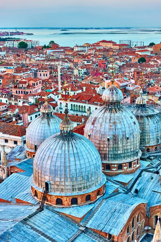 Similar – Image, Stock Photo Panoramic aerial view of Venice with St. Mark’s cathedral domes