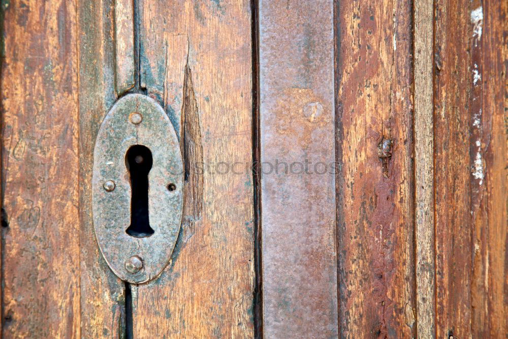 Similar – Antique Wooden Door with metal decoration. Texture background