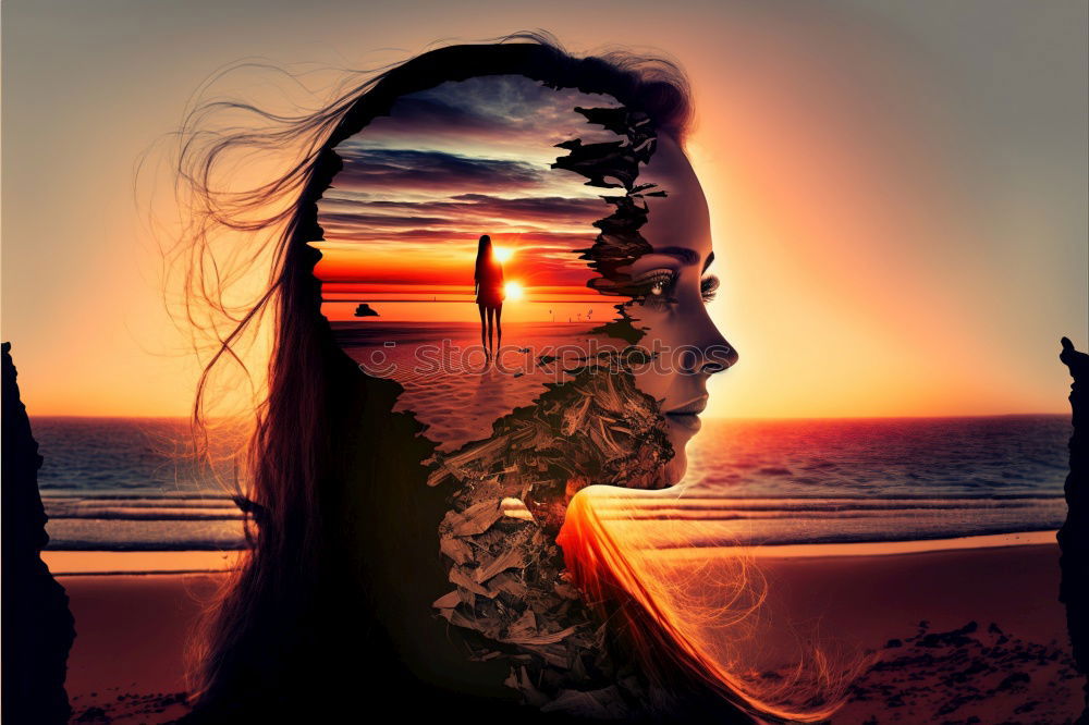 Similar – Foto Bild 0_19 Meer Frau Wind Brise