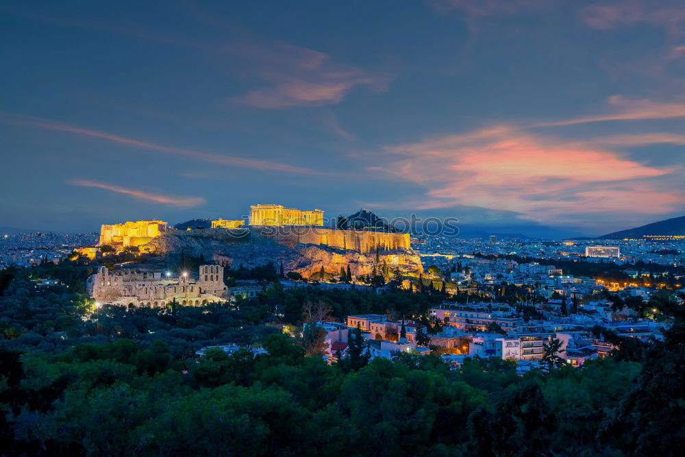 Similar – Image, Stock Photo Sunset over the Acropolis