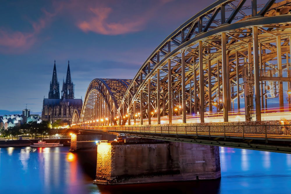 Similar – Image, Stock Photo Cologne Cathedral with Rhine and Deutzer Bridge at evening time