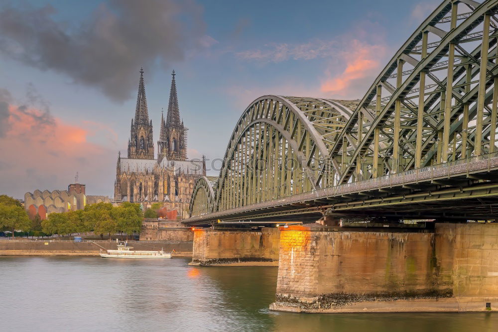 Similar – Cologne evening Skyline