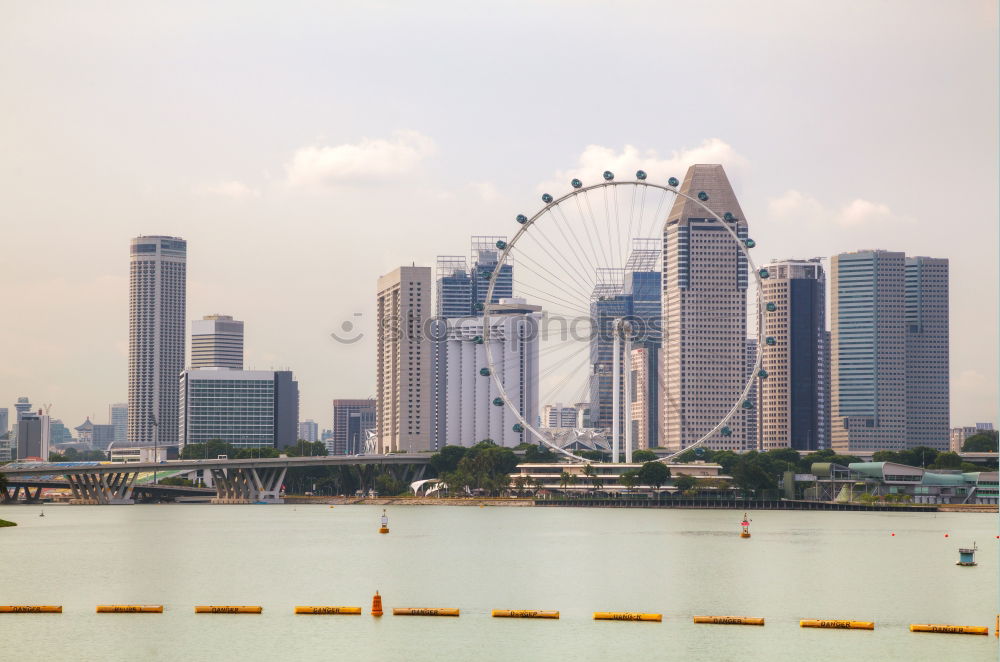 Image, Stock Photo Modern city skyline in sunlight