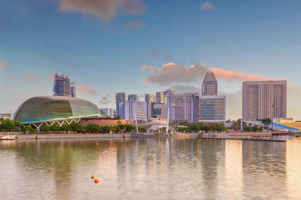 Similar – Image, Stock Photo Modern city skyline in sunlight