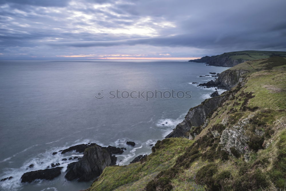 Similar – Image, Stock Photo Panoramic view of offshore island in the Azores