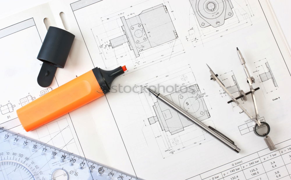 Similar – Image, Stock Photo Architecture, engineering plans and drawing equipment