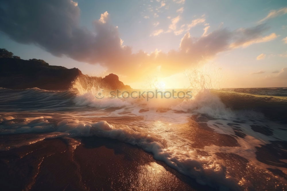 Similar – Image, Stock Photo Rock coast evening Nature