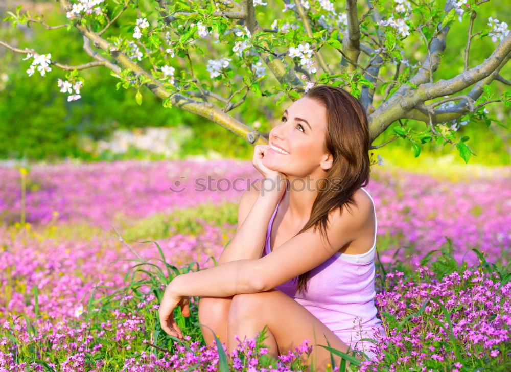 Similar – Portrait on spring meadow