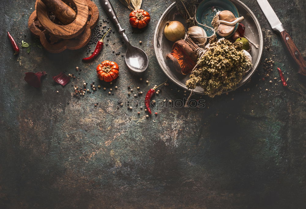 Similar – Image, Stock Photo Mug of healthy turmeric milk drink with ingredients: fresh turmeric roots , spices and honey on dark background, top view.  Hot winter beverage. Immune boosting remedy , detox and dieting concept