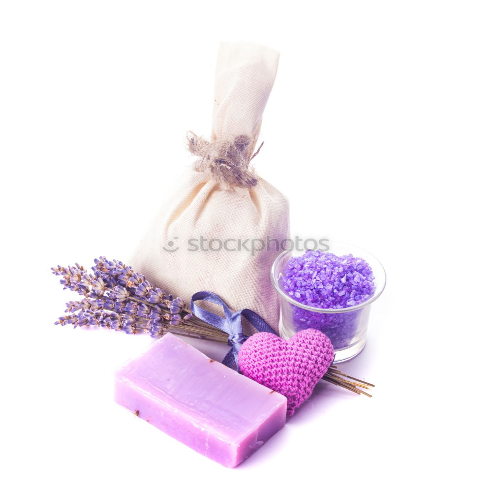 Image, Stock Photo Bath set with lavender in metal box