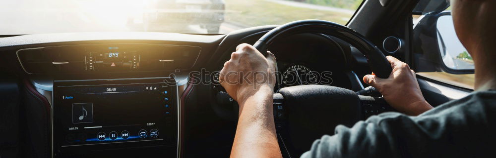 Similar – Image, Stock Photo Man looking out car window