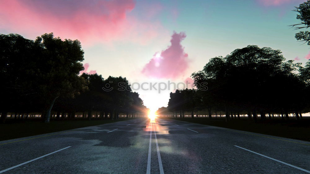 Image, Stock Photo sunrise Highway Transport