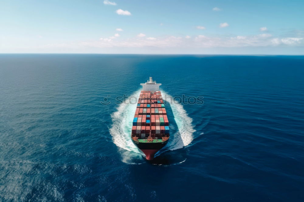 Similar – Cargo Container Ship Aerial View