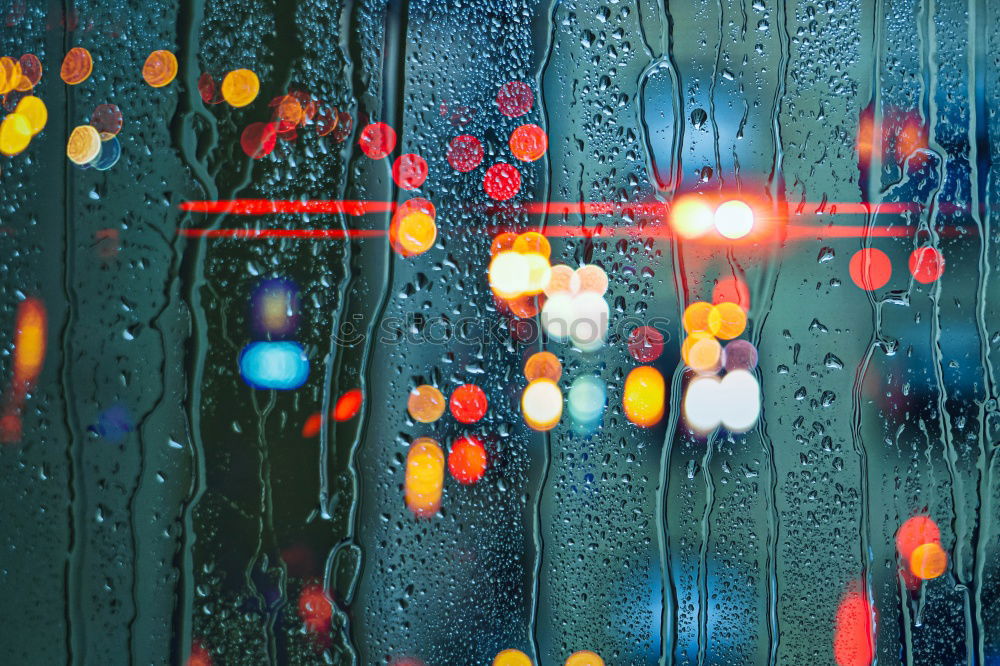 Similar – Image, Stock Photo Wet with rain street through the glass of the bus.