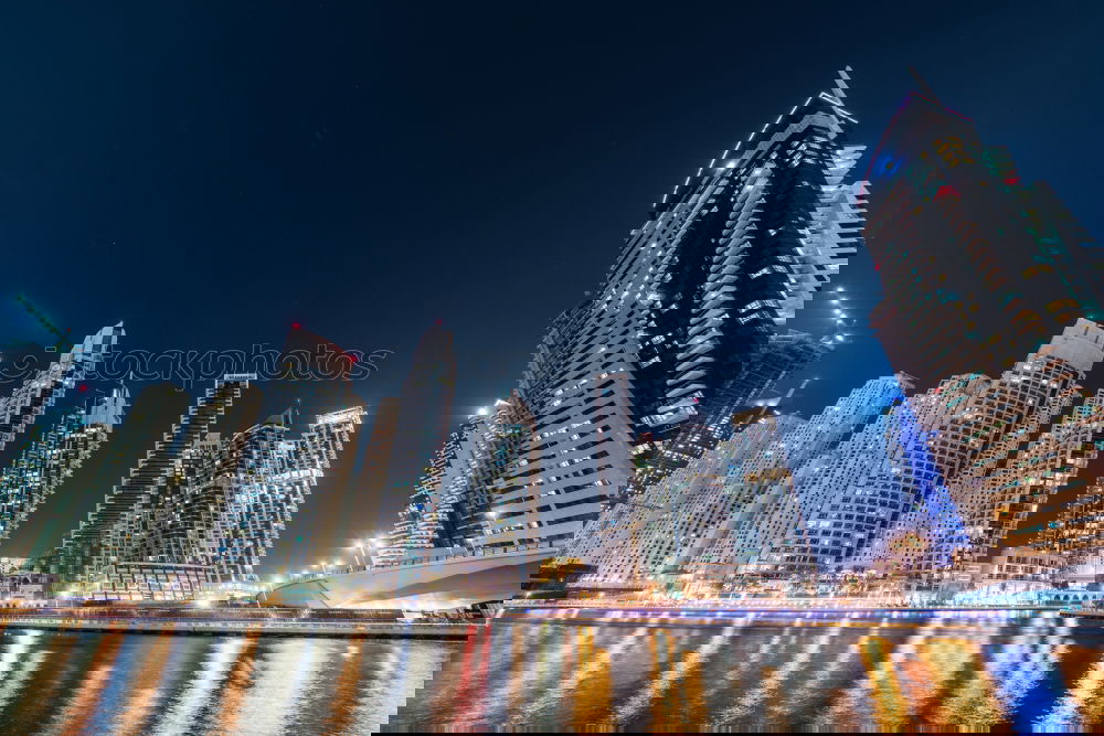 Similar – Image, Stock Photo Hamburg, night, lights, long exposure