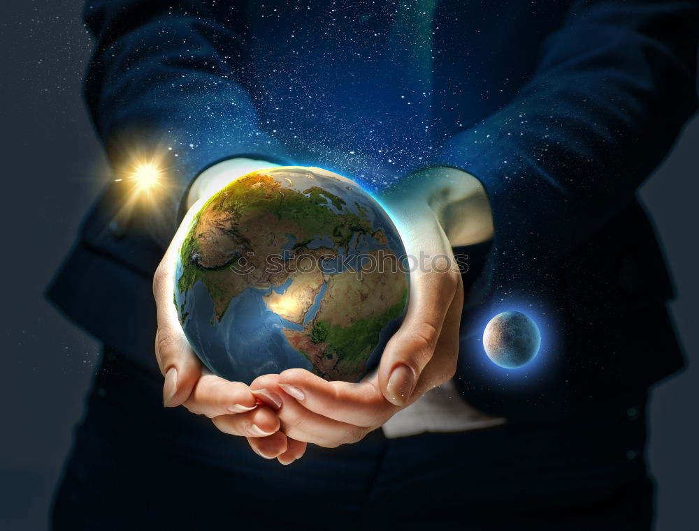 Similar – Woman holding a globe in her hand