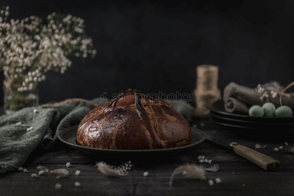 Image, Stock Photo Tasty baked Panettone on table