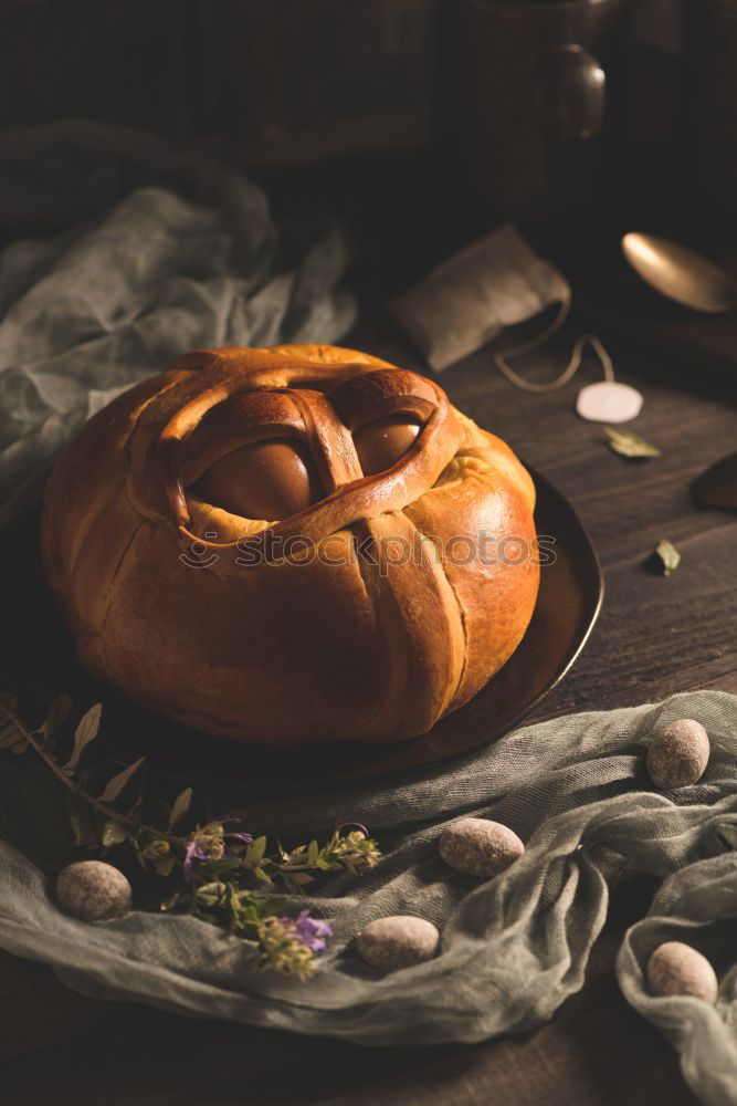 Similar – Image, Stock Photo Tasty baked Panettone on table