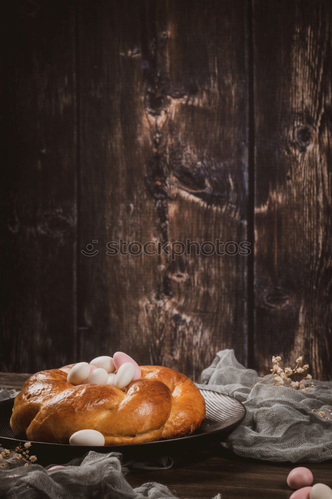 Image, Stock Photo Sweet cake on rustic table