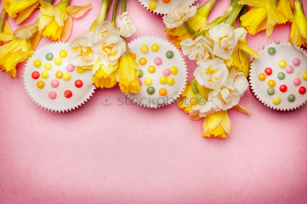 Similar – Image, Stock Photo Easter in pastel colour with eggs, flowers and cake