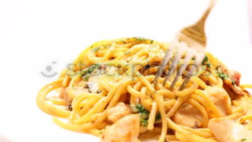 Similar – Spaghetti seafood in plate, top view