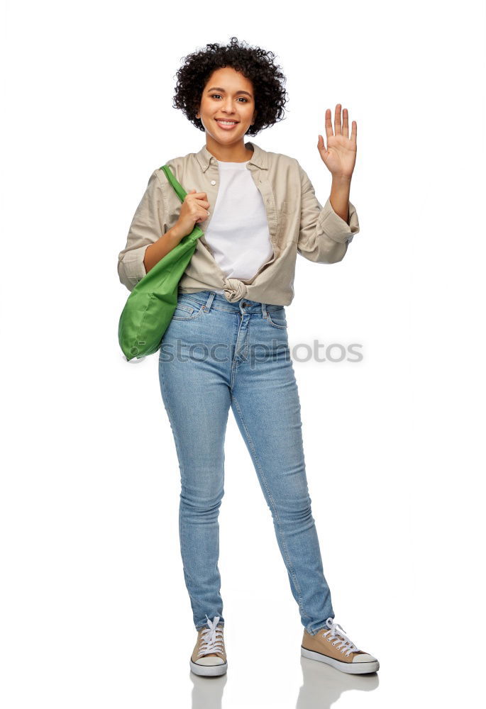 Similar – Image, Stock Photo Happy mixed woman with afro hair laughing outdoors.