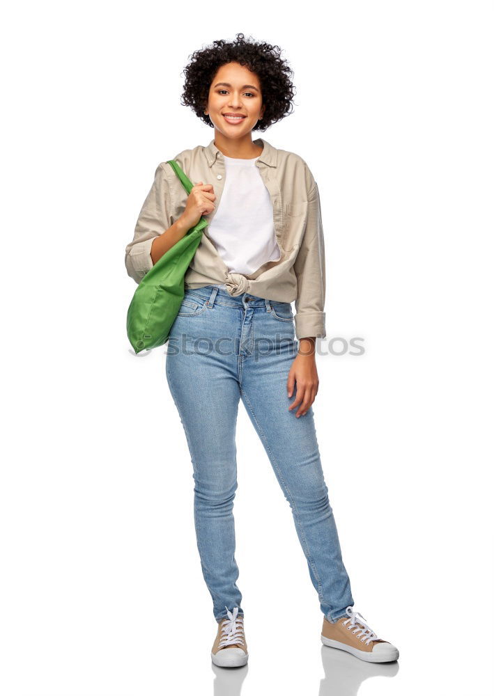 Similar – Image, Stock Photo Happy mixed woman with afro hair laughing outdoors.