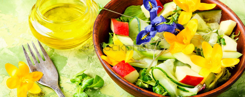 Similar – Image, Stock Photo Fresh herbs and spices with lemon slices