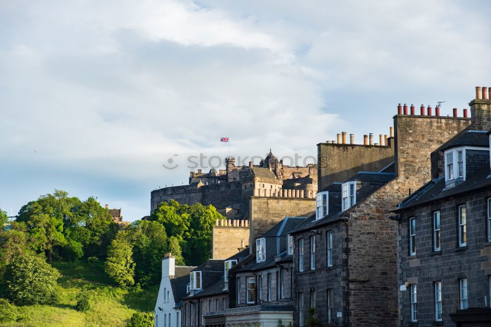 Similar – Image, Stock Photo House facade with chimneys on the Royal Mile in Edinburgh