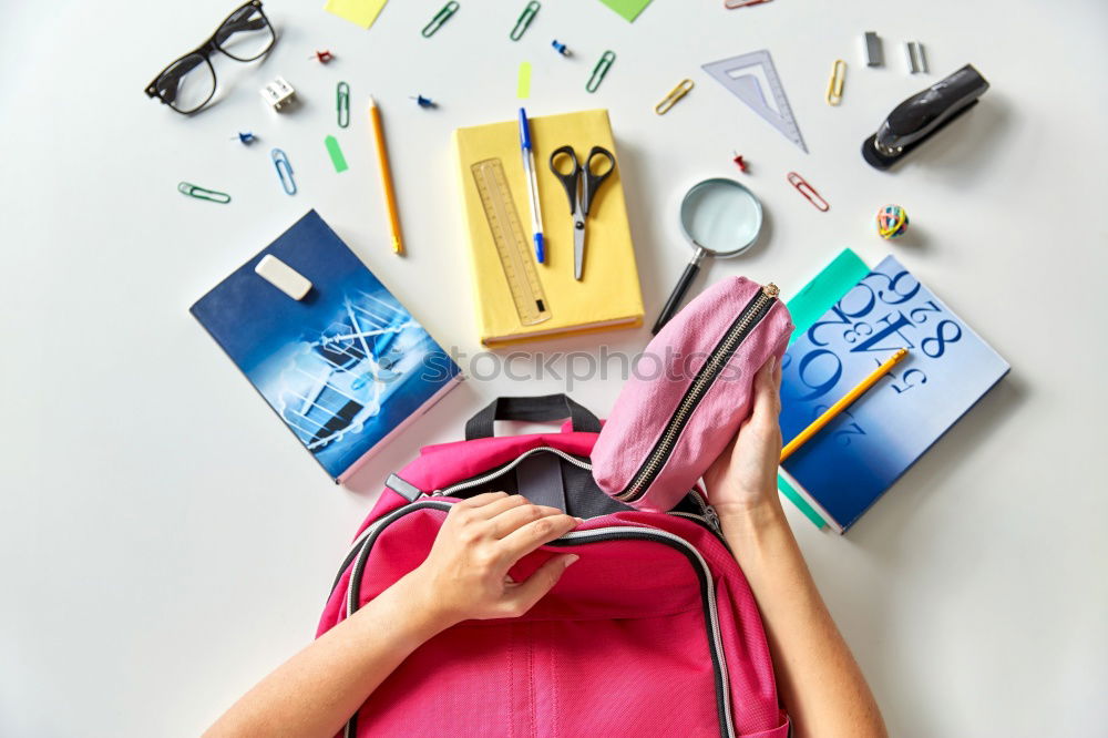 Similar – Image, Stock Photo Things pulled out of handbag