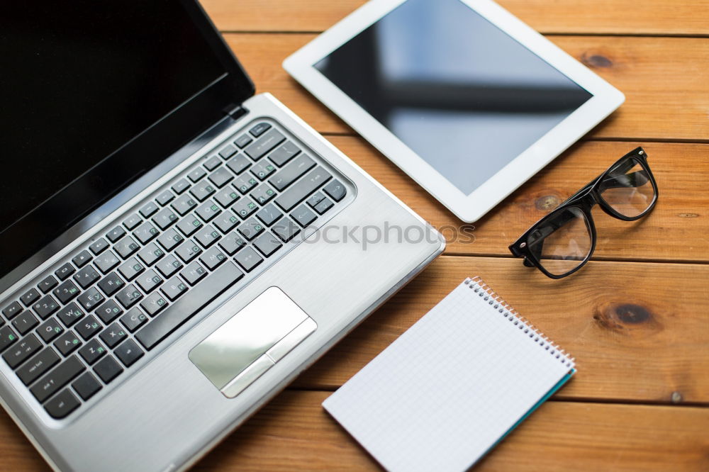 Similar – Image, Stock Photo Office desk table with computer and supplies