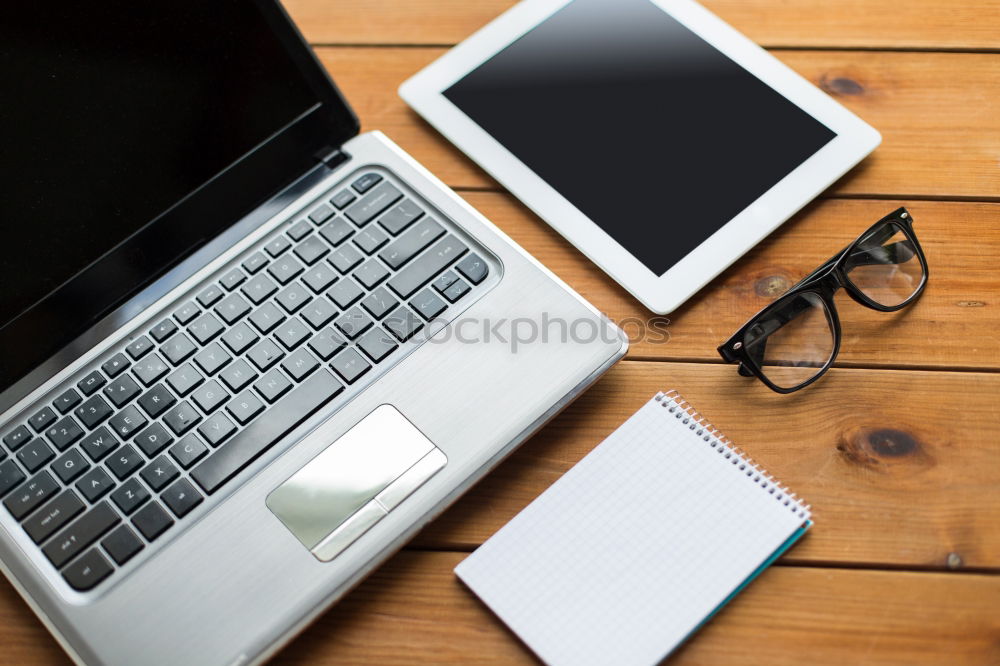 Similar – Image, Stock Photo Office desk table with computer and supplies