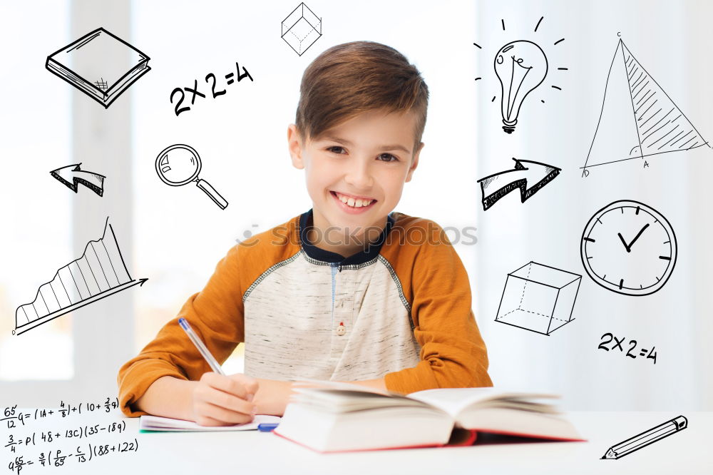 Similar – Smiling boy studying