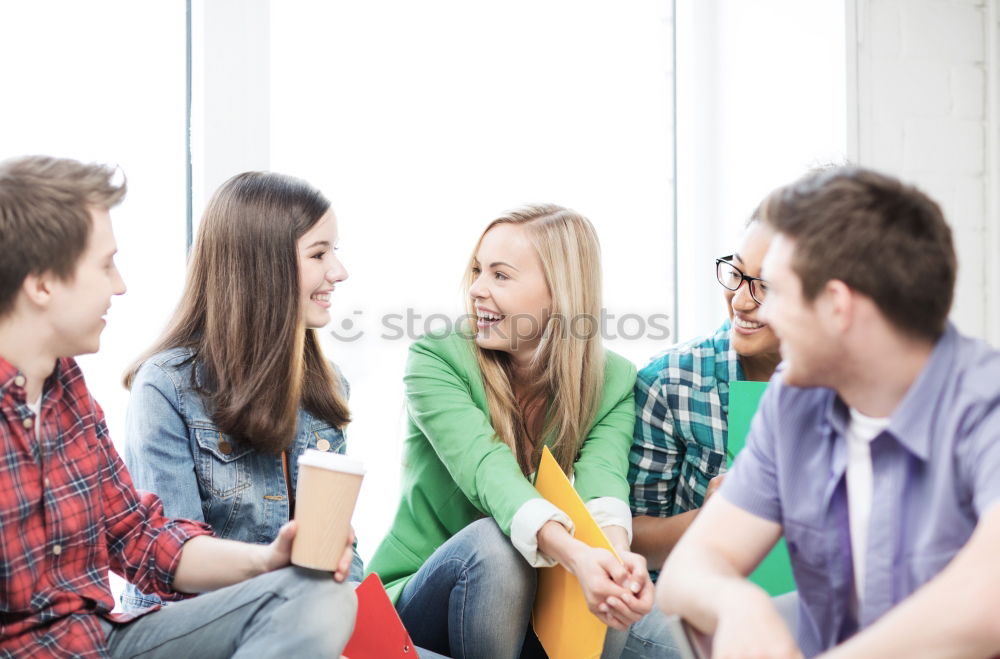 Similar – Group of multi-ethnic young people together outdoors