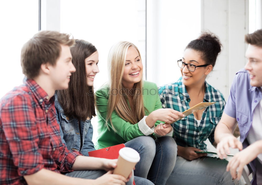 Similar – Group of multi-ethnic young people together outdoors