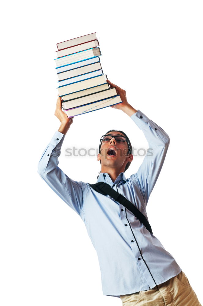 Similar – Image, Stock Photo Man with book Book Reading