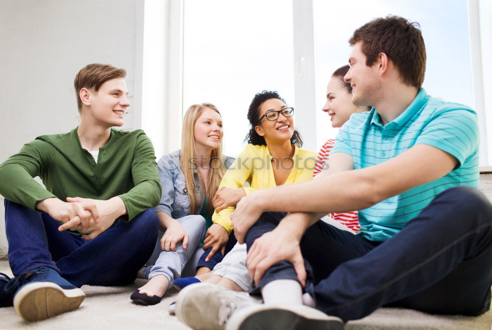 Similar – Group of multi-ethnic young people together outdoors