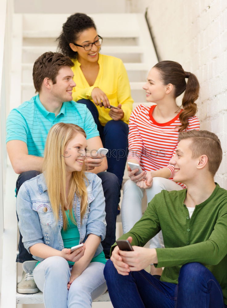 Similar – Group of multi-ethnic young people together outdoors