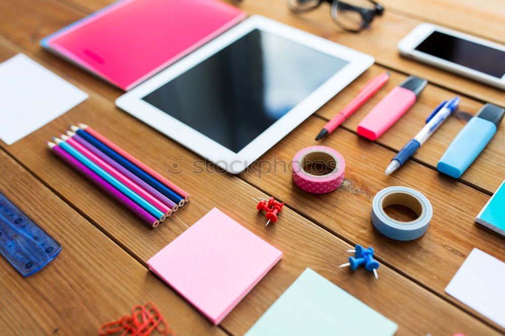 Similar – Image, Stock Photo Flat lay of cosmetics and accessories