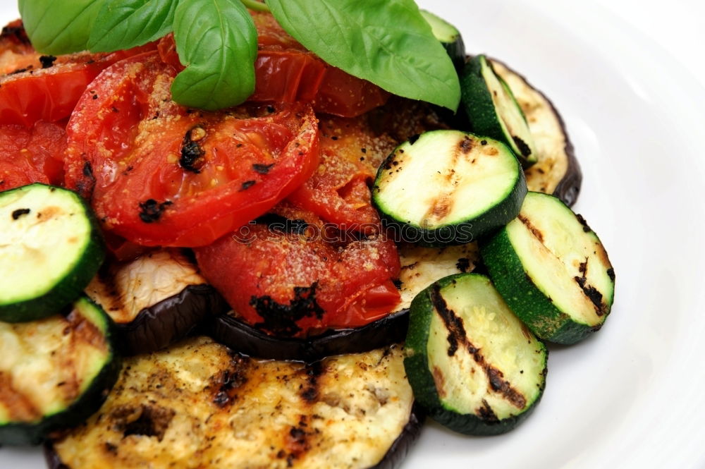 Similar – Image, Stock Photo Delicious grilled vegetables on a white plate