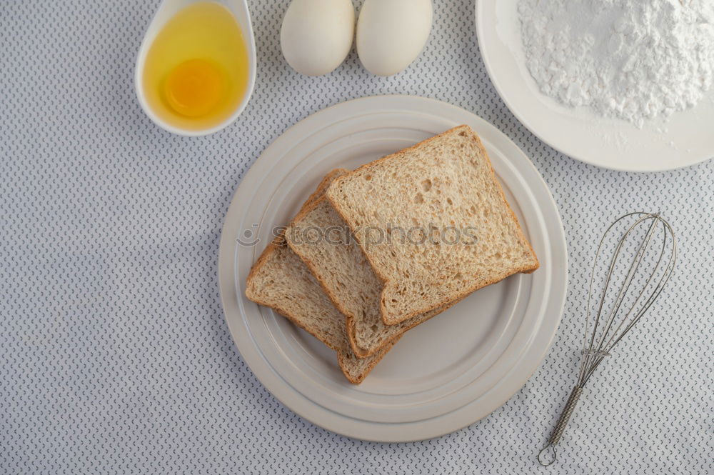Similar – Image, Stock Photo Crispbread with cream cheese, egg and radish