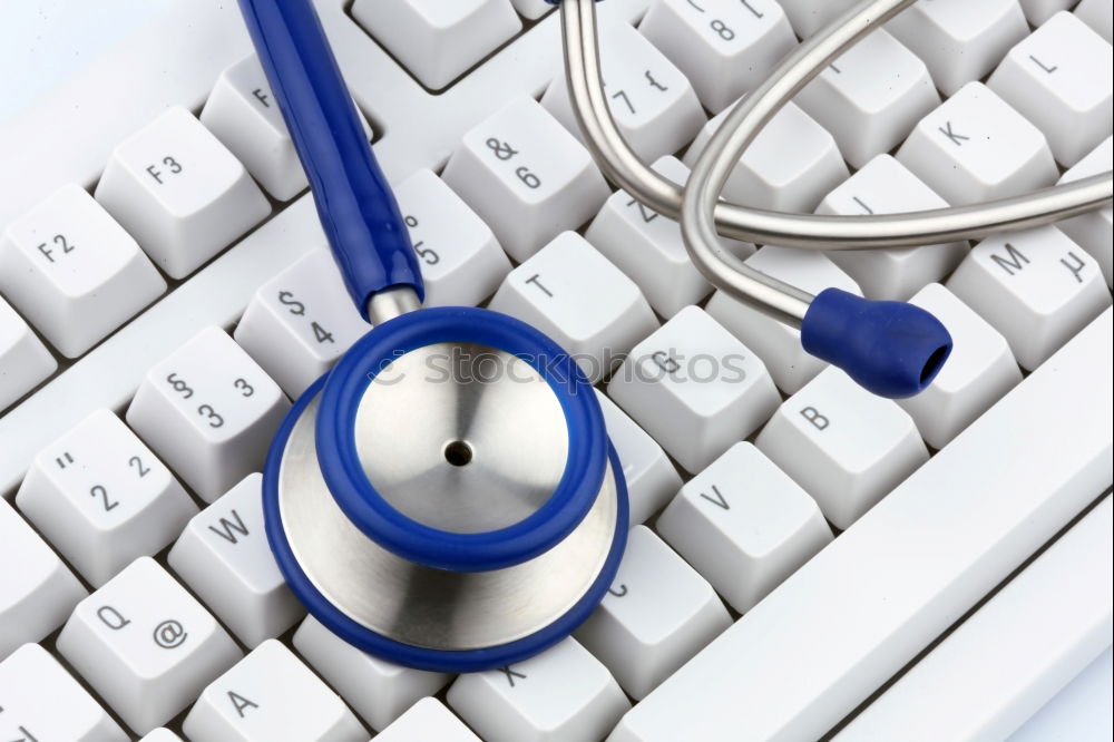 Similar – Image, Stock Photo Doctor’s stethoscope and laptop on table