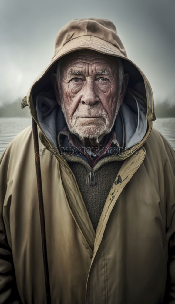 Similar – Image, Stock Photo Portrait of a pensioner in a winter outfit