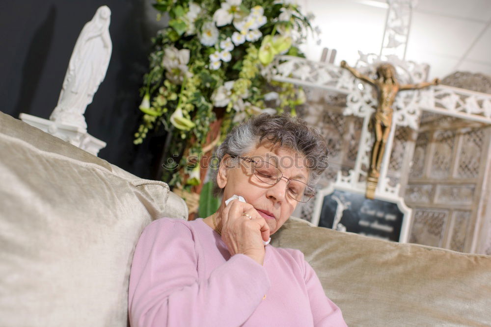 Similar – Image, Stock Photo Portrait of woman knitting a wool sweater