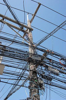 Similar – Tangled electrical wires on urban electric pole. Disorganized and messy to organization management concept. Closeup tangled electrical wires . Should take underground wire for beautiful landscape.