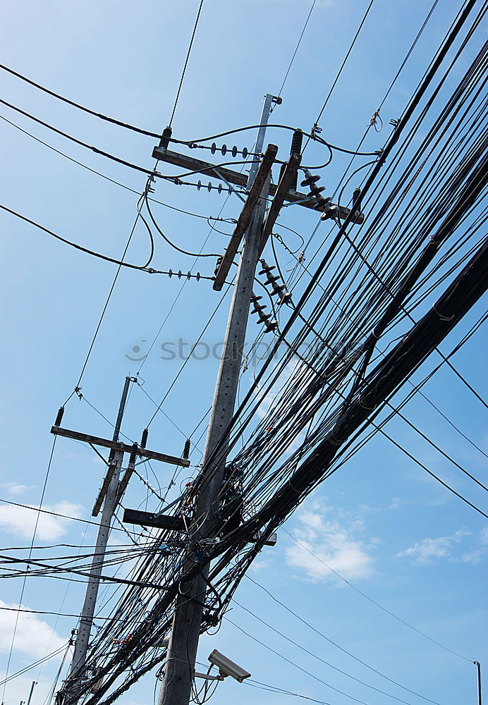 Similar – Tangled electrical wires on urban electric pole. Disorganized and messy to organization management concept. Closeup tangled electrical wires . Should take underground wire for beautiful landscape.